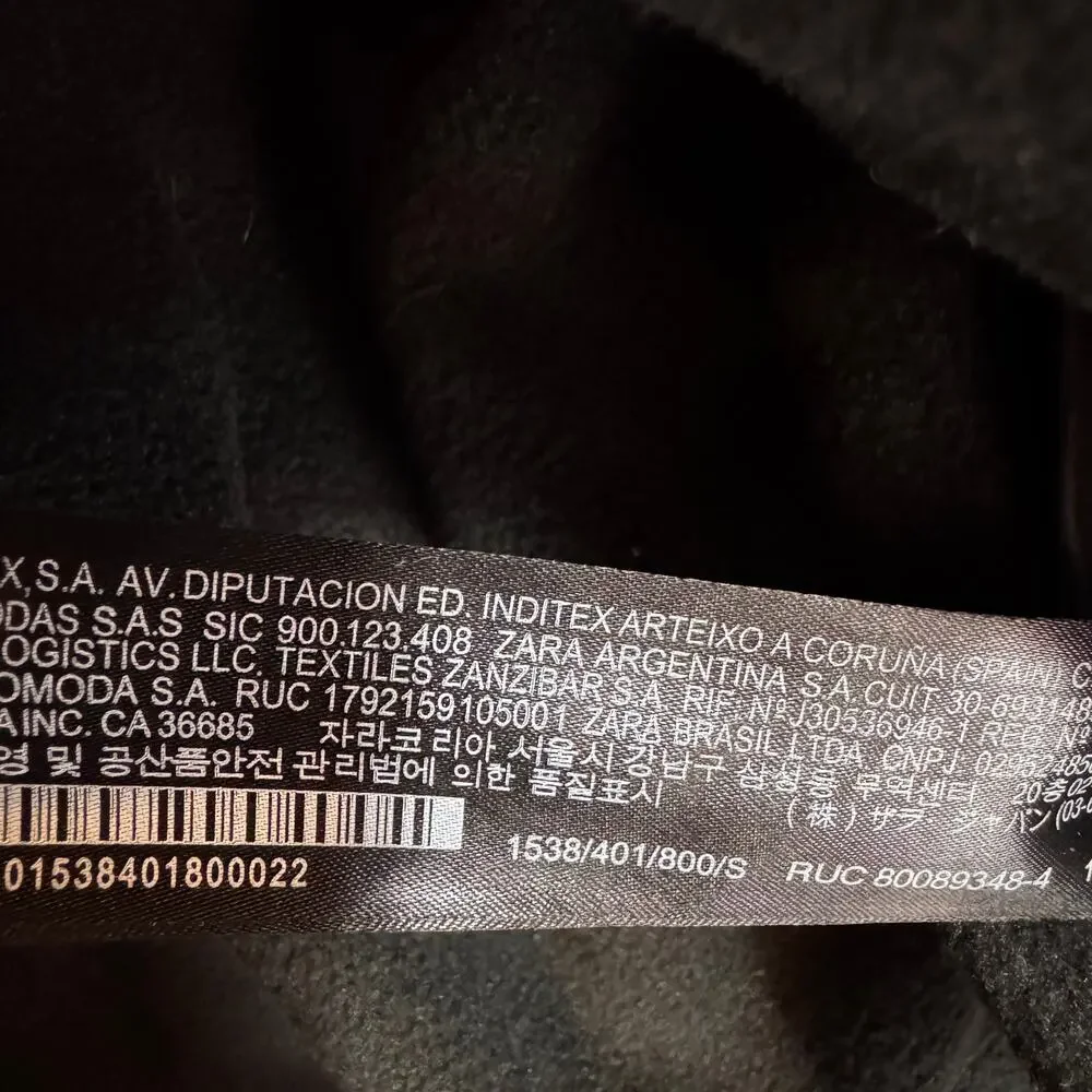 ZARA Men's DNWR Black Windbreaker Hooded Fleece Lined 1/4 Zip Pullover Small S